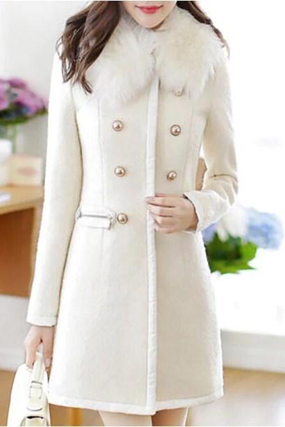 Chic Turn Down Collar Woolen Winter Coat