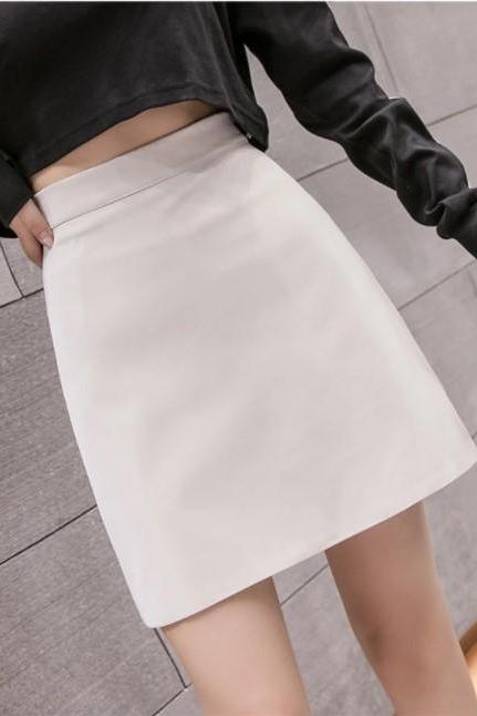 Sexy High Waist Pu Leather Skirts