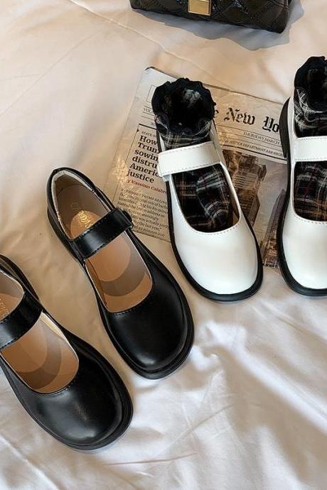 Black and White Mary jane Platform Lolita Shoes