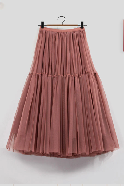  High Waist Lace Tutu Skirt A-Line Simple Elegant Mesh