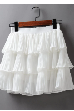 Black White Femme Pleated Skirts