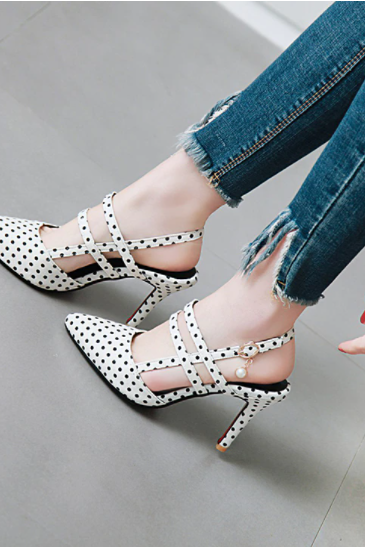 Polka Dot Pointed Toe Sandals