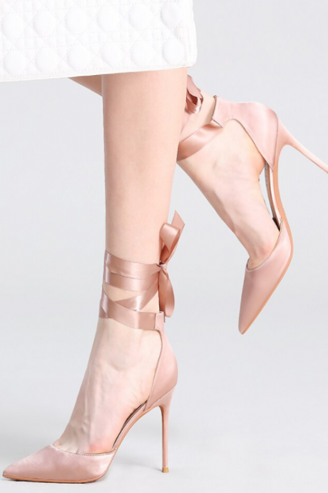 D'orsay Nude Red Black Bandage Pointed Toe