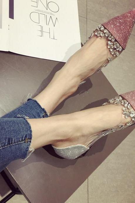 Bling Crystal Pointed Toe Flats
