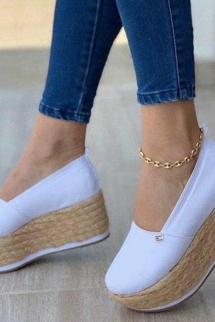  Espadrille Shoes Canvas Thick bottom