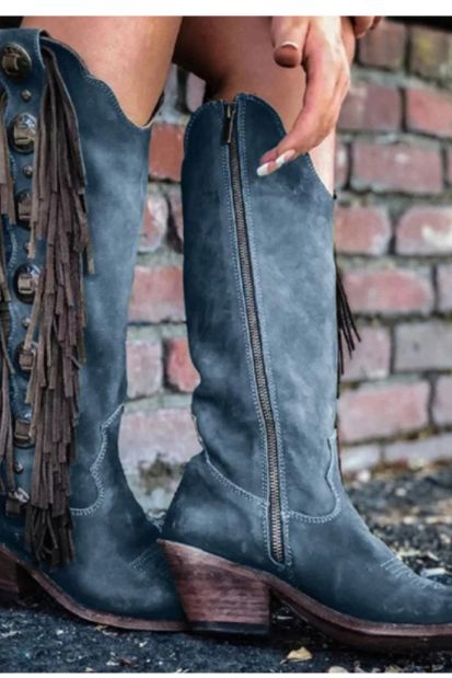Vintage Leather Mid Heels Woman Gladiator