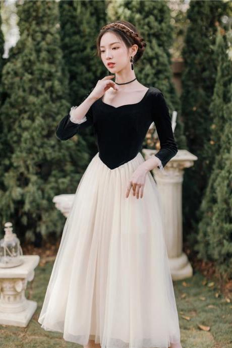 Fairy Midi Dress Black Velvet