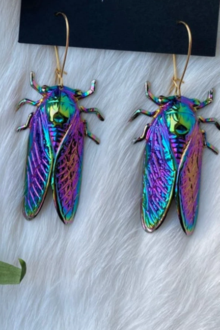 Cicada Drop Earrings Metal
