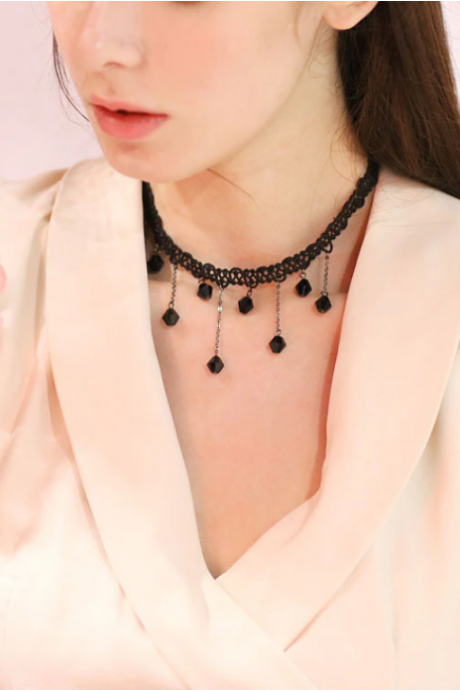 Black Lace Simple Necklace