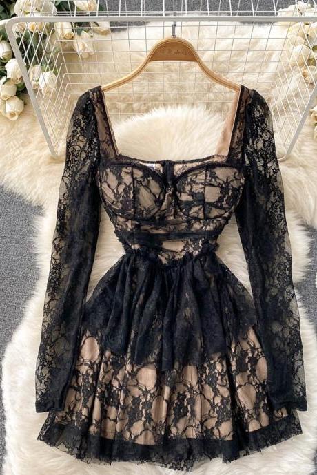 Elegant Black Lace Dress