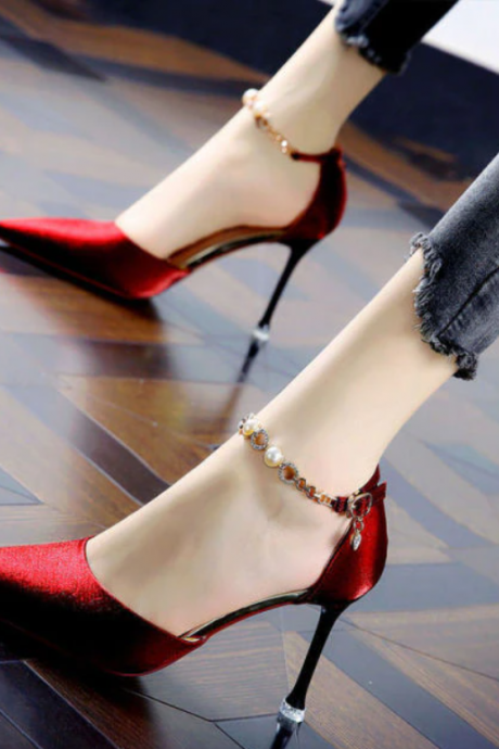 Women's Shoes Red Temperament Pointed High Heels