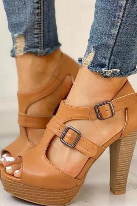 Summer Women Shoes Fashion High Heel Shoes Sandals Peep Toe