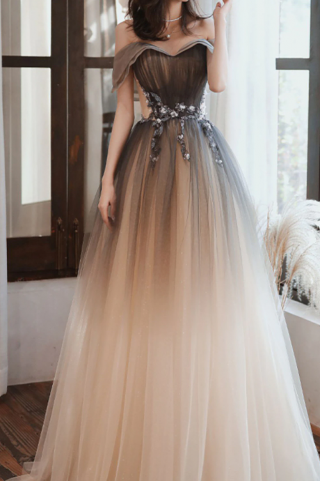 Elegant Strapless Prom Dresses Sexy Off Shoulder Starry Brilliant