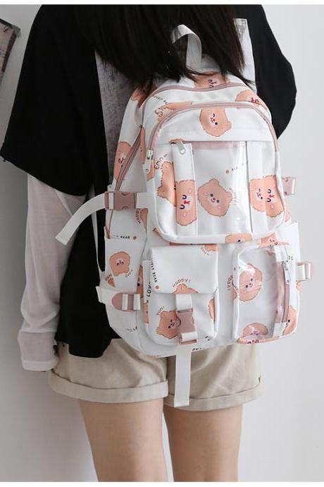 Fashion Small Fresh Backpack Women Cartoon Printed School Backpack