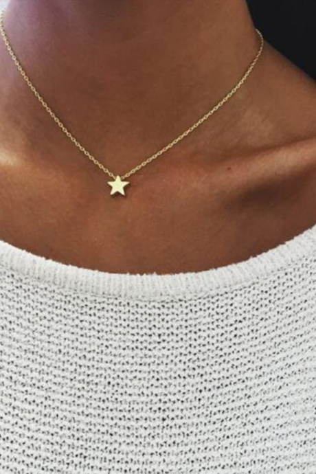 Punk Clavicle Chain Small Stars Necklaces Pendants For Women