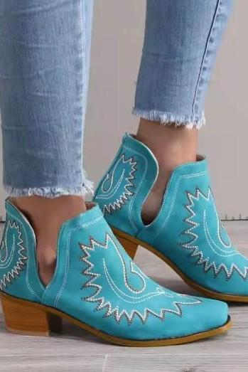 Boho Chic Pointed Toe Ankle Boots