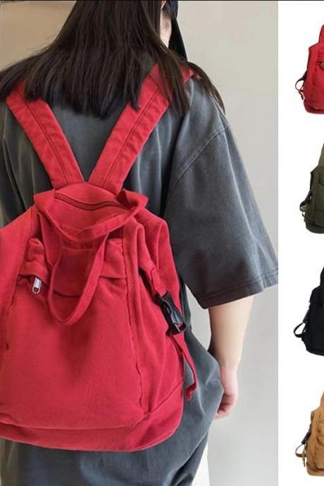 Vintage Rerto Style Canvas Backpack School Bag