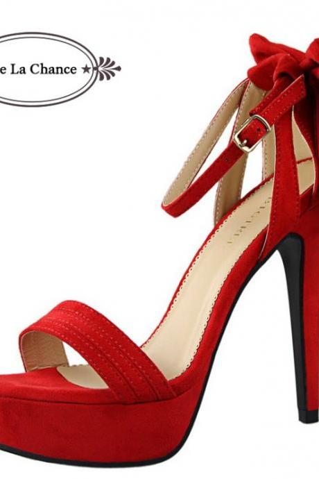 Sexy Peep Toe Bow Knot Design High Heels Sandals