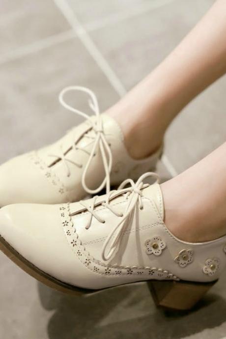 Pointed Toe Lace up Oxford Shoes