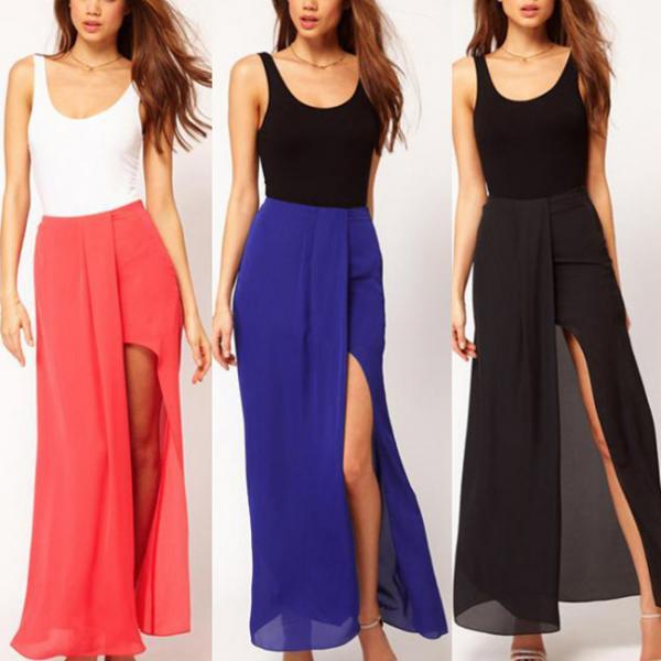 tight maxi skirt with slit