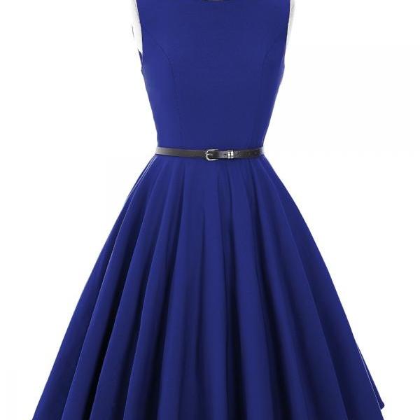 Blue Sleeveless Vintage Style Party Dress on Luulla