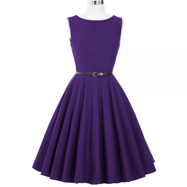 Sleeveless Purple Vintage Style Party Dress on Luulla
