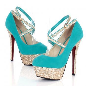 Turquoise Strappy High Heel Fashion Shoes on Luulla