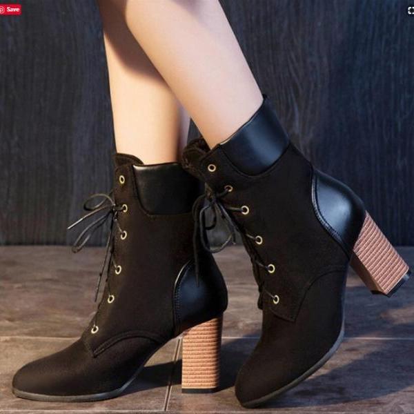 black suede high heel booties