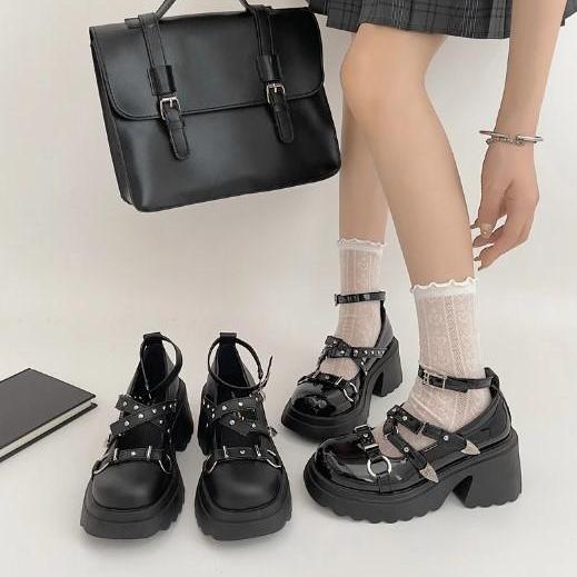 Gothic Chunky Platform Pumps for Women