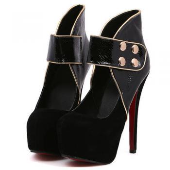 black stiletto heels with strap