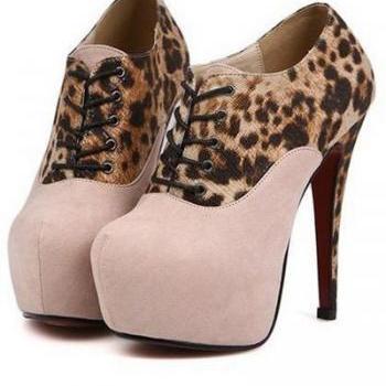 leopard booties chunky heel