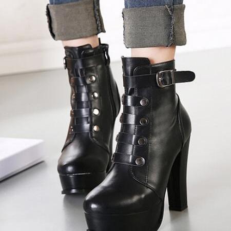 military high heel boots