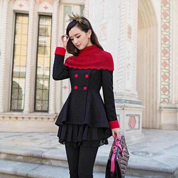 Stylish Pleated Double Breasted Winter Coat in 3 Colors