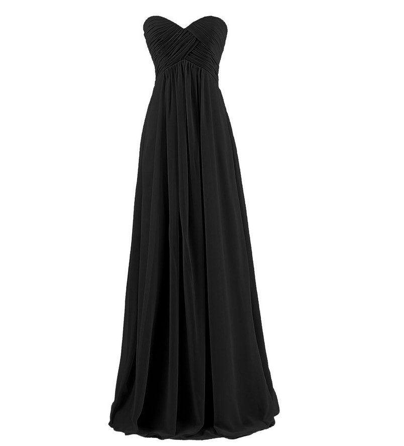 Off Shoulder Strapless Goddess Chiffon Long Dress In Black And Red on ...