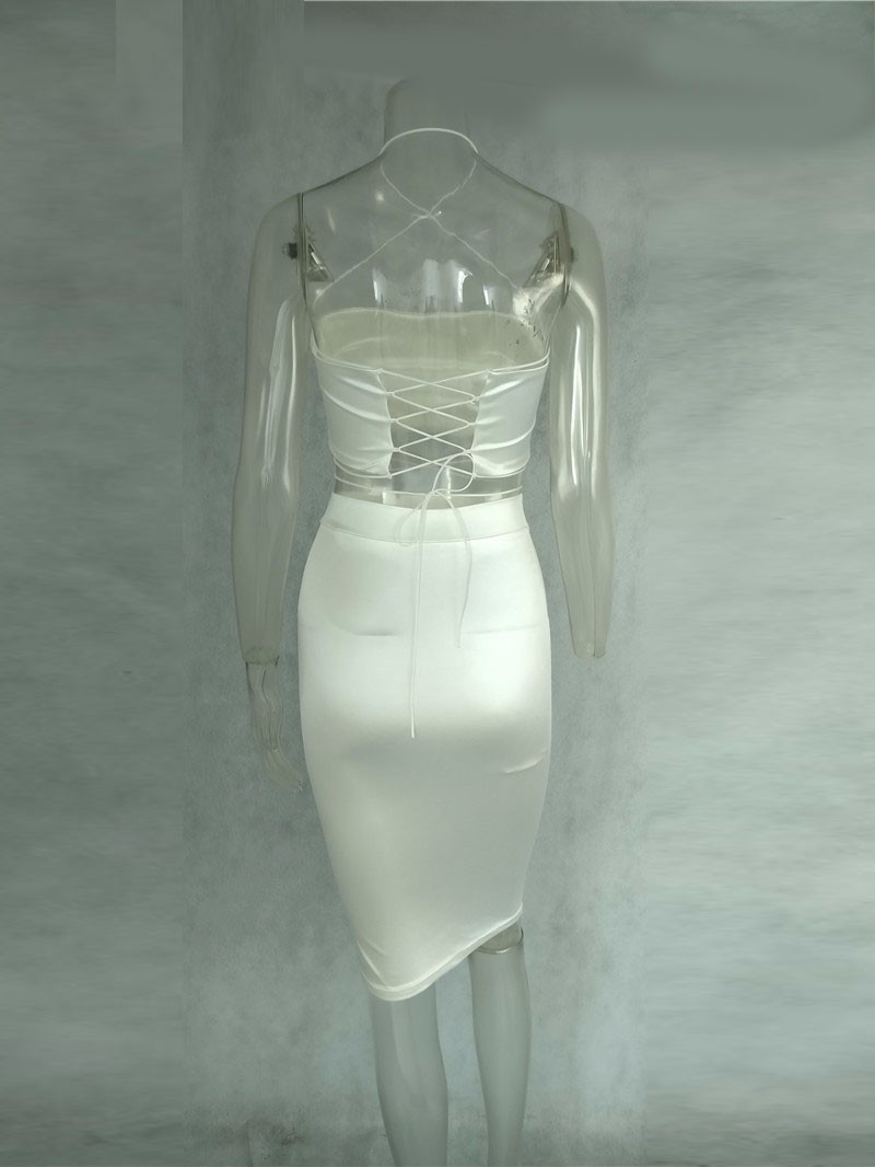 white bodycon two piece