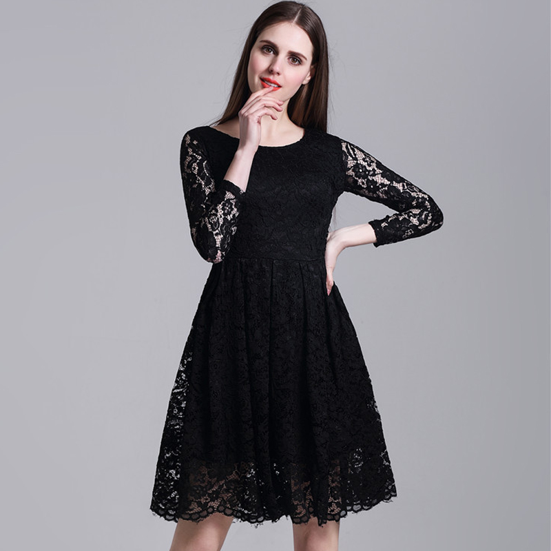 Beautiful Full Lace Long Sleeve A Line Dress on Luulla