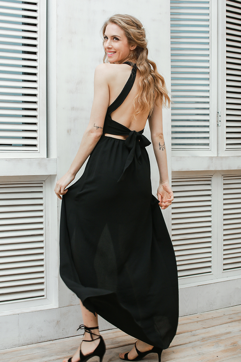 chiffon halter