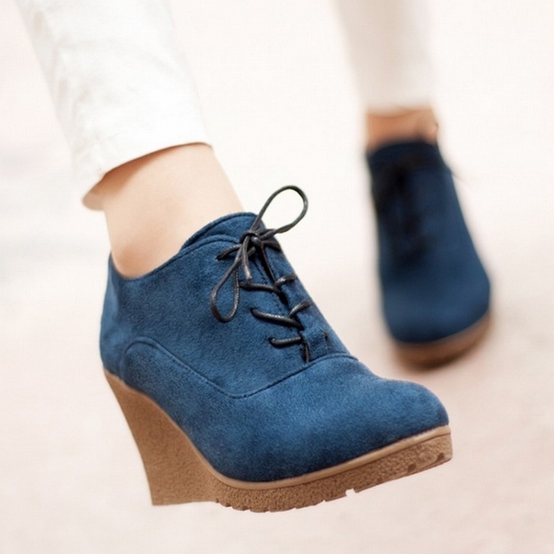 Classy Lace Up Wedge Shoes on Luulla