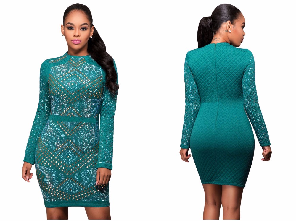 Long Sleeve Autumn And Winter Bodycon Party Dresses on Luulla