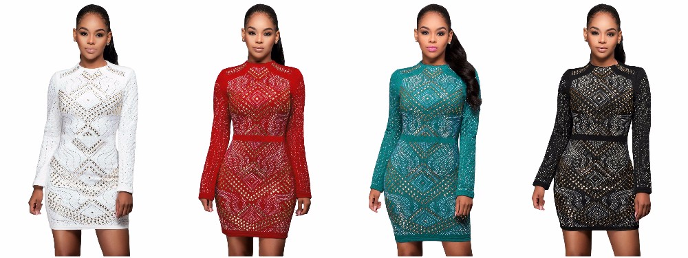 Long Sleeve Autumn And Winter Bodycon Party Dresses on Luulla