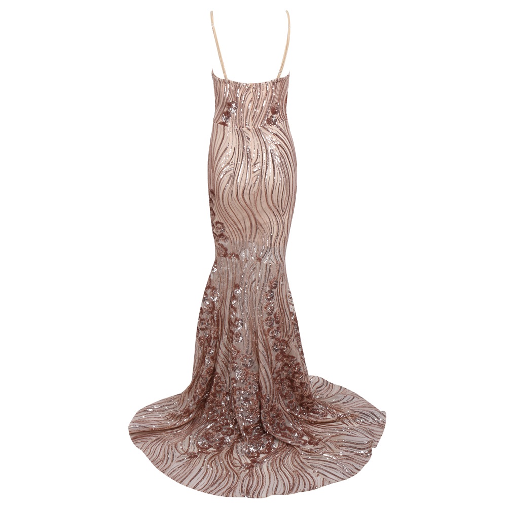 Sexy Elegant Gold Sequined Mermaid Party Dress on Luulla