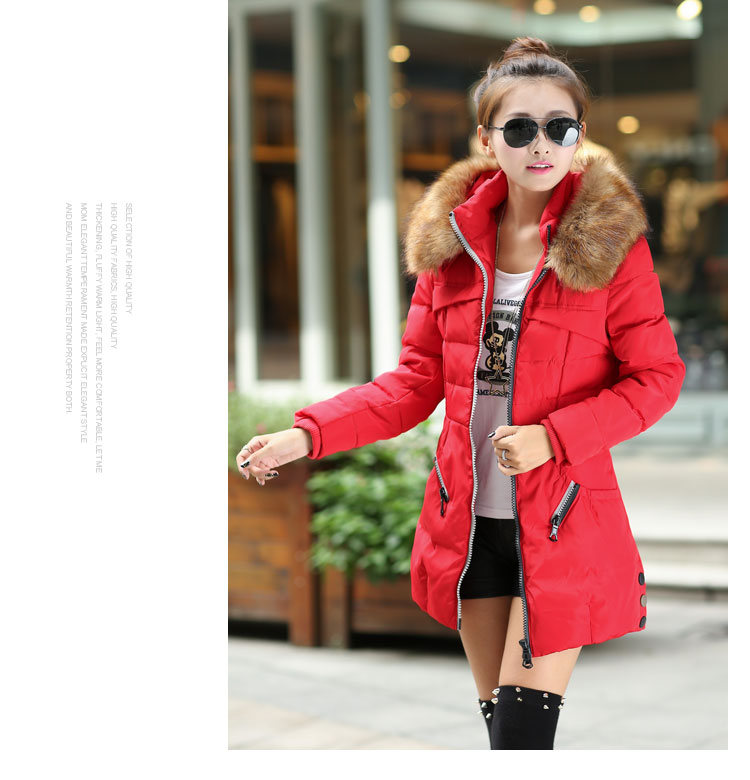 Red Faux Fur Warm Winter Coat on Luulla