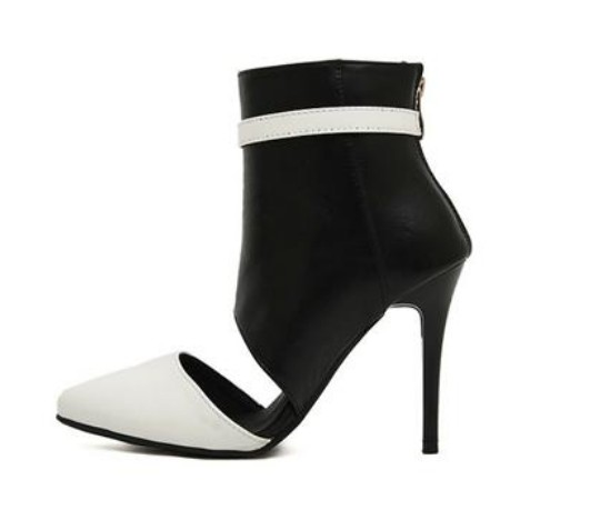 high heels black and white