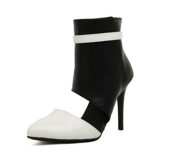 high heels black and white
