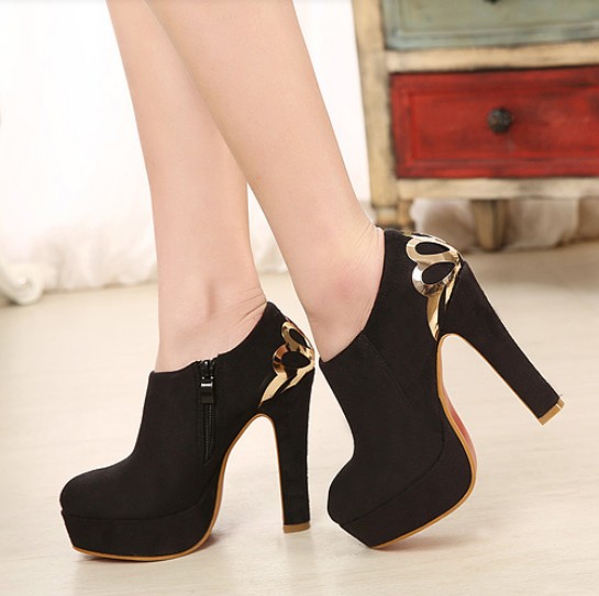 Sexy Black Chunky Heel Ankle Boots on Luulla