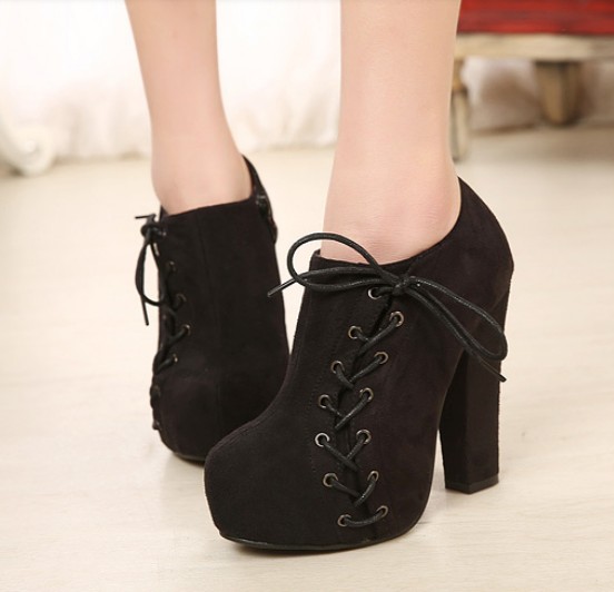 black ankle boot chunky heel