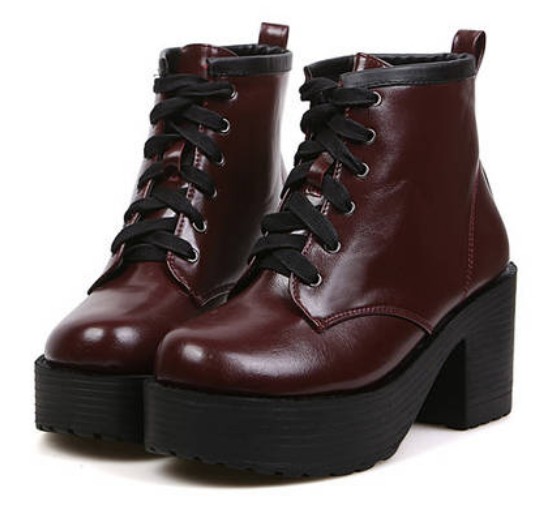 Bandage Design Chunky Heel Platform Ankle Boots on Luulla