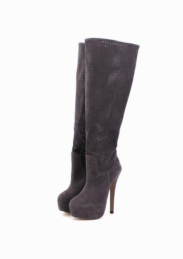 light grey high heel boots