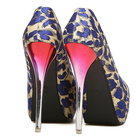 leopard print high heel shoes