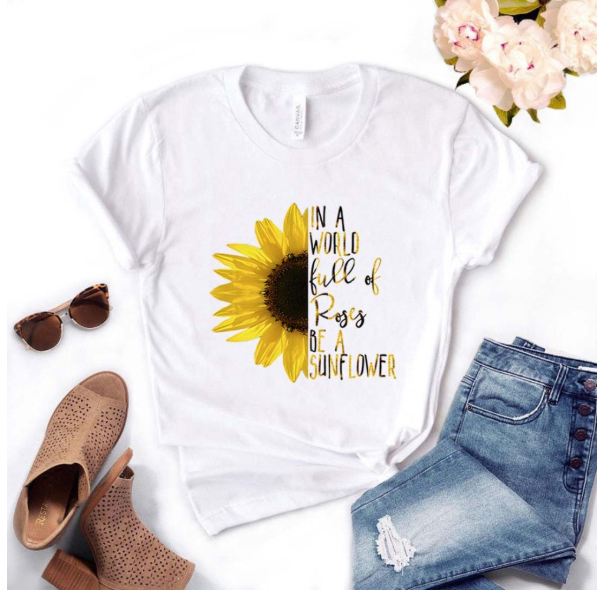 Be A Sunflower Cotton T-shirt on Luulla